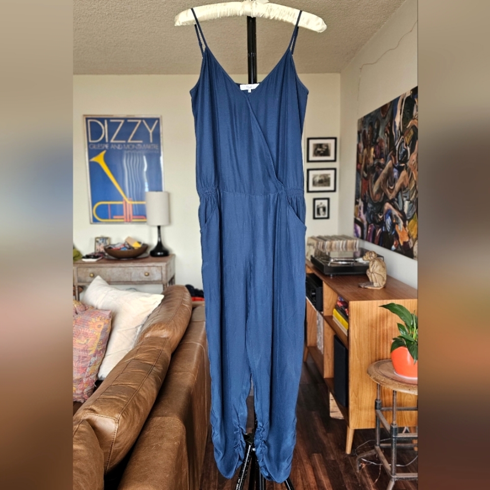 Parker‎ Liv Navy Blue Silk Jumpsuit